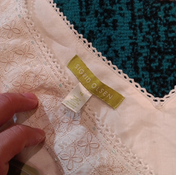 SIGRID OLSEN Short sleeve shirt size 12 floral print new with tags - Picture 3 of 5